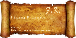 Ficzay Krizanta névjegykártya